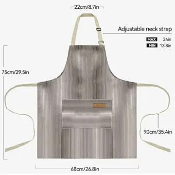 NLUS Adjustable Kitchen Aprons with Pockets for Cooking