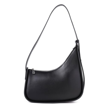 Rejolly Half Moon Bag for Women Underarm Hobo Bag Shoulder Purse PU Leather Trendy Handbag Black Lar...