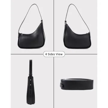 Rejolly Half Moon Bag - Trendy PU Leather Shoulder Purse