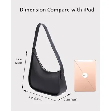 Rejolly Half Moon Bag - Trendy PU Leather Shoulder Purse