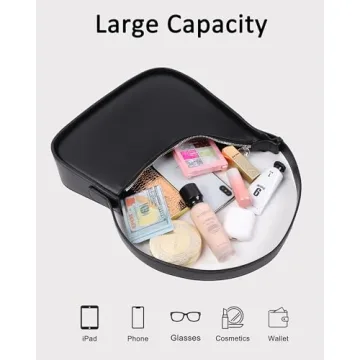 Rejolly Half Moon Bag - Trendy PU Leather Shoulder Purse