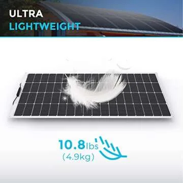 Renogy Solar Panel 200W 12V Lightweight Monocrystalline Ultra-Flexible Bendable Mono Off-Grid Charger for Marine RV Cabin Van Car Boat Curve Surfaces