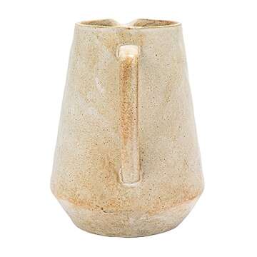Creative Co-Op 8.5 Inches 2.5-Quart Stoneware Reactive Glaze, Cream Pitcher