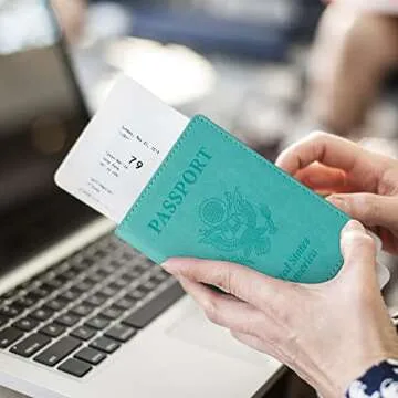 TIGARI Passport Holder for Travel, Slim Passport Cover for Women Men, Leather Passport Case Protector with Waterproof Slot, Family Vacation Plane Cruise Travel Essentials