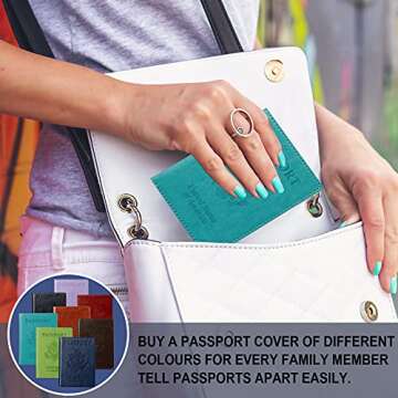 TIGARI Passport Holder for Travel, Slim Passport Cover for Women Men, Leather Passport Case Protector with Waterproof Slot, Family Vacation Plane Cruise Travel Essentials