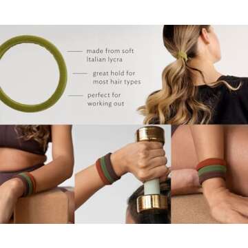 L. Erickson Sport Pony Set of Five - Ultra Comfortable Hair Ties