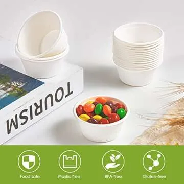ECOLipak 200 Pack Compostable Portion Cups - Eco-Friendly