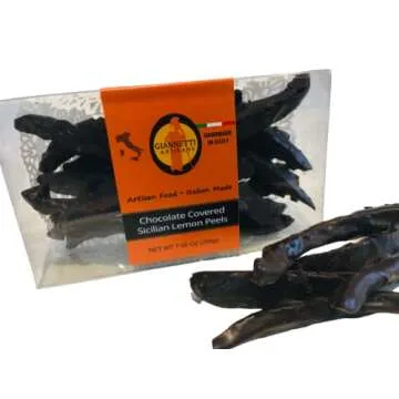 Giannetti Artisans Chocolate Covered Italian Lemon Peels - Imported from Sicily - 1, 2 & 3 Packs