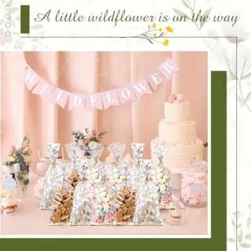 Sweetude Wildflower Party Treat Bags 100 Pcs for Favors