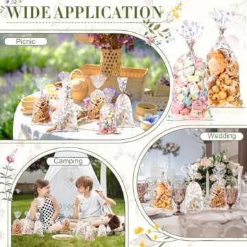 Sweetude Wildflower Party Treat Bags 100 Pcs for Favors