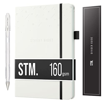 Black Paper Bullet Dotted Journal Notebook | A5 Starry Night by Scribbles That Matter | Free White G...