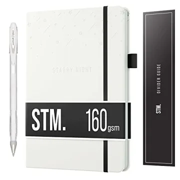 Black Paper Bullet Dotted Journal Notebook | A5 Starry Night by Scribbles That Matter | Free White G...