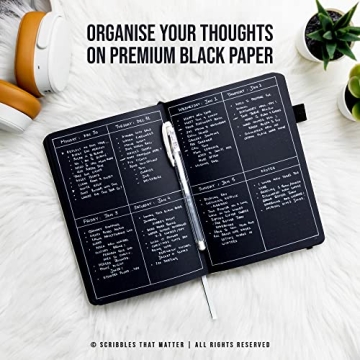 Black Paper Bullet Dotted Journal for Creative Minds | Scribbles That Matter