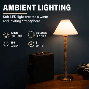 LUXELYKOS Bamboo Cordless LED Table Lamp, Rechargeable Battery, 24-Hour Use, Dimmable Warm Light, Portable Wireless Lamp with Remote for Indoor/Outdoor Use, Home, Patio, Bedroom, Restaurant Décor