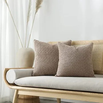 FIOUOVO Textured Farmhouse Throw Pillow Covers 18x18 Decorative Pillows for Bed Couch Pillows for Li...