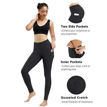 Fengbay 2 Pack High Waist Yoga Pants, Pocket Yoga Pants Tummy Control Workout Running 4 Way Stretch Yoga Leggings