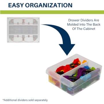 Akro-Mils 10124 24-Drawer Plastic Drawer Storage Cabinet for Garage Organization, Bead Organizer, Lego Storage, Teacher Toolbox, Makeup Organizer, and More, 20-Inch W x 6-Inch D x 16-Inch H, White