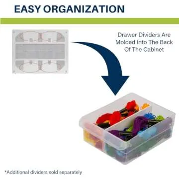 Akro-Mils 10124 24-Drawer Plastic Drawer Storage Cabinet for Garage Organization, Bead Organizer, Lego Storage, Teacher Toolbox, Makeup Organizer, and More, 20-Inch W x 6-Inch D x 16-Inch H, White