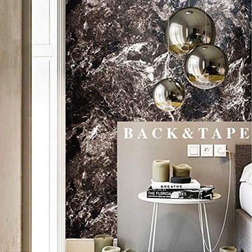 Transform Your Space with Livelynine Dark Marble Contact Paper
