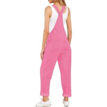 luvamia Overalls for Women Loose Fit Classic Bib Casual Jean Stretchy Denim Overall Jumpsuit Tapered...