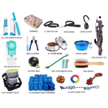 Lobeve Puppy Supplies Starter Kit - 39-Piece Set of Puppy Essentials and Dog Stuff. Includes Dog Lea...