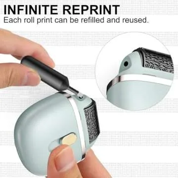 Lomil Identity Protection Roller Stamps - Wide Identity Theft Protection Stamp for ID Blockout with Refills - Privacy Confidential and Address Blocker (Blue, 2 Pack)