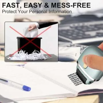 Lomil Identity Protection Roller Stamps - Wide Identity Theft Protection Stamp for ID Blockout with Refills - Privacy Confidential and Address Blocker (Blue, 2 Pack)