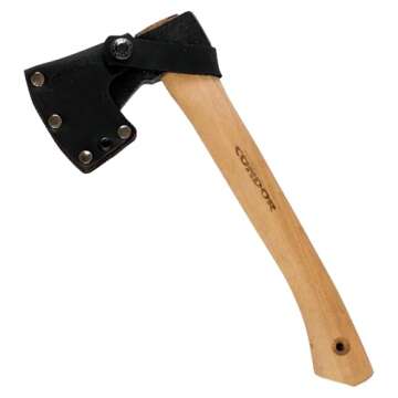 Condor Tool & Knife Greenland Hatchet | Solid Hatchet Axe with Handcrafted Welted Leather Sheath | 1...