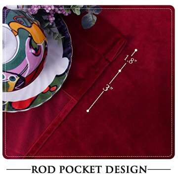 StangH Velvet Curtains 63 Inches - Luxury Red Drapes
