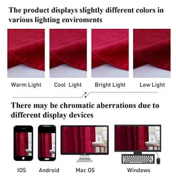 StangH Velvet Curtains 63 Inches - Luxury Red Drapes