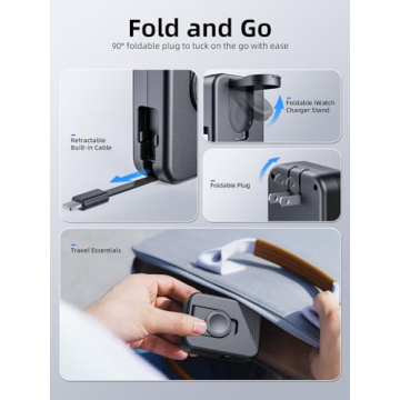 AFLYDOG 2-in-1 Apple Watch iPhone Charger Retractable Cable