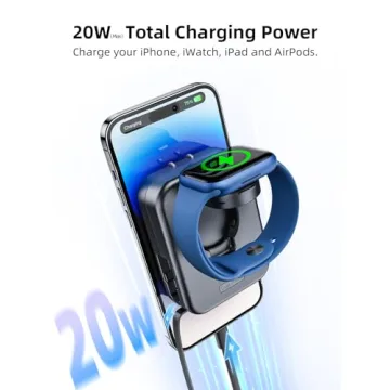 AFLYDOG 2-in-1 Apple Watch iPhone Charger Retractable Cable