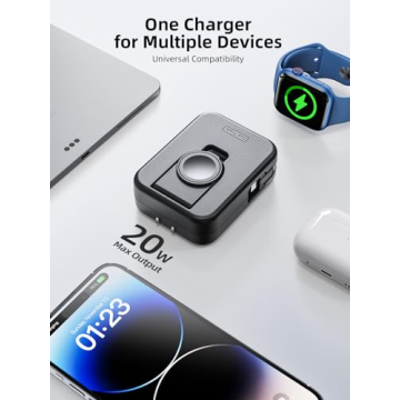 AFLYDOG 2-in-1 Apple Watch iPhone Charger Retractable Cable