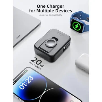 AFLYDOG 2-in-1 Apple Watch iPhone Charger Retractable Cable