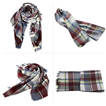 Zando Plaid Blanket Thick Winter Scarf Lightweight Scarfs for Women Fashion Scarfs Tartan Blanket Ch...