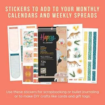 Happy Planner Jungle-Themed Sticker Pack for Creative Planning