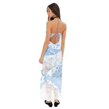 Elegant Floral Lace Rosalyn Maxi Dress for Women