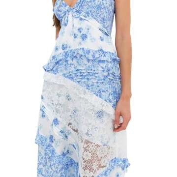 Elegant Floral Lace Rosalyn Maxi Dress for Women