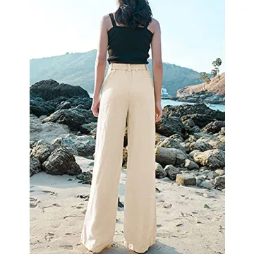 Hooever Womens High Waisted Wide Leg Pants for Summer