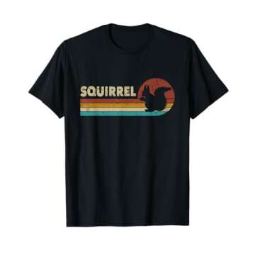 Squirrel Vintage Men Women Kids Boys Girls Funny Retro T-Shirt