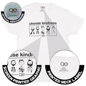 QUEER EYE Official Merchandise | Fab 5 Choose Kindness White Graphic Unisex T-Shirt