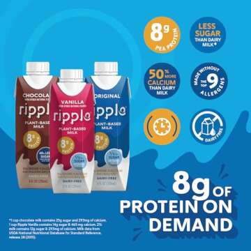 Ripple Non-Dairy Milk Vanilla | Vegan Protein Drink