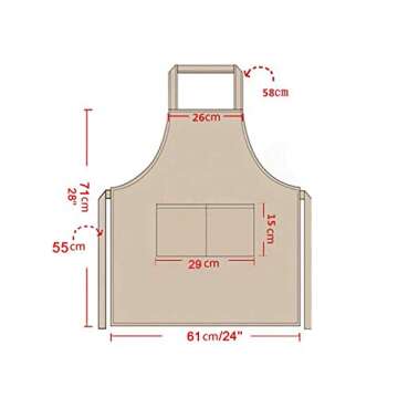 LOYHUANG Pink 6PCS Apron for Women Adult Unisex Durable with 2 Front Pockets Washable Chef Cooking Baking Kitchen Restaurant Crafting Painting Aprons