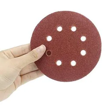 Coceca 80pcs Orbit Sander Sandpaper 5 Inch 8 Hole Orbital Sanding Discs Assorted 40 60 80 100 150 180 240 320 Grits for Power Random Orbit Sanders