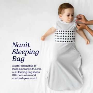 Nanit Breathing Wear Sleeping Bag – 100% Cotton Baby Sleep Sack - Works with Nanit Pro Baby Monito...