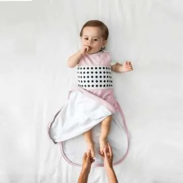 Nanit Breathing Wear Sleeping Bag – 100% Cotton Baby Sleep Sack - Works with Nanit Pro Baby Monitor to Track Breathing Motion Sensor-Free, Real-Time Alerts, Size Small, 3-6 Months, Blush Pink