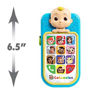 CoComelon JJ’s First Learning Toy Phone for Kids, Lights, Sounds, Music, Letters, Numbers, Colors,...