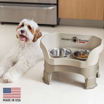 Neater Feeder Deluxe Mess Proof Dog Bowls Elevated Medium Sized Dog – Made in USA – No Spill Rai...
