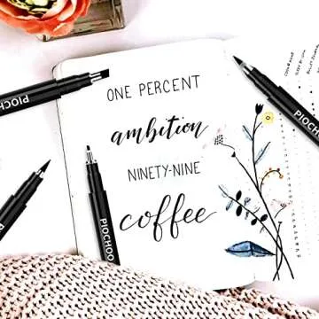 Piochoo Calligraphy Pens,8 Size Calligraphy Pens for Writing,Brush Pens Calligraphy Set for Beginners, Hand Lettering Pens