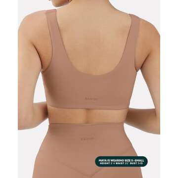 PAVOI ACTIVE Buttery Soft Sports Bras for Women - High Support Low Scoop Neck U Back Padded Yoga Gym...